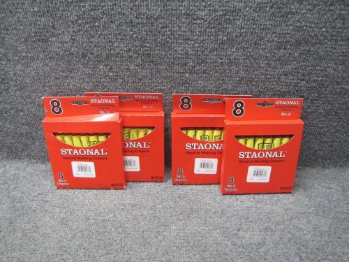 Staonal A3M23 Red No.2 8-Count General Marking Crayons *Lot of 4 New Packs*