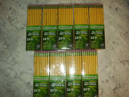 Dixon Ticonderoga #2 HB Wood Pencils - Yellow Barrel - 9 packs of 24 -Lot of 216