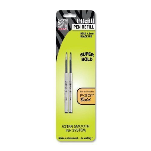 Zebra pen bold f-refill - 1.60 mm - bold point - black - 2 / pack (zeb82712) for sale