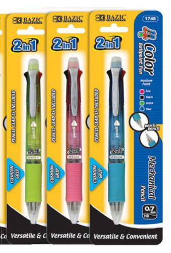 (3) NEW 4-COLOR PENS  WHICH ALSO INCLUDES 2-IN-1 MECHANICAL PENCIL SEE PICTURES