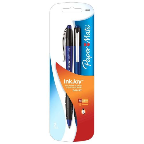 PaperMate InkJoy 500 RT - Medium Pen Point Type - Blue Ink - 2 / Set