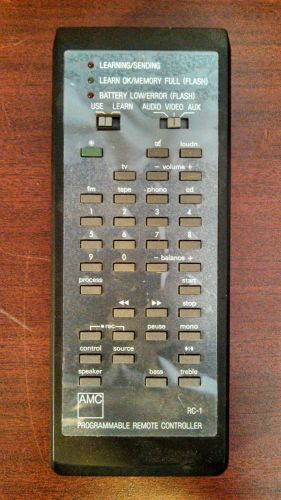 New vintage amc rc-1 universal learning programmable remote control av 39 button for sale