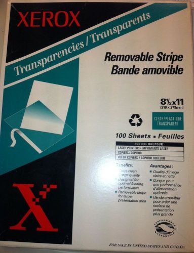 Xerox Brand Transparency Film With Removable Sensing Strip 8 1/2&#034; X 11&#034; New