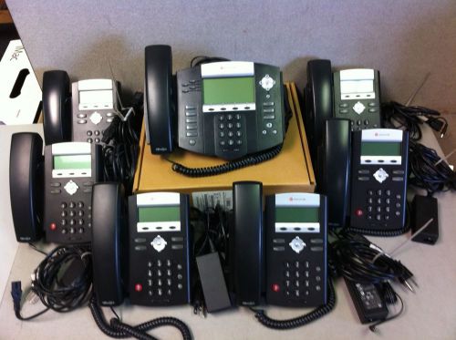 Lot of 8 Polycom telephones, 7 SoundPoint IP 335 and 1 SoundPoint IP 550