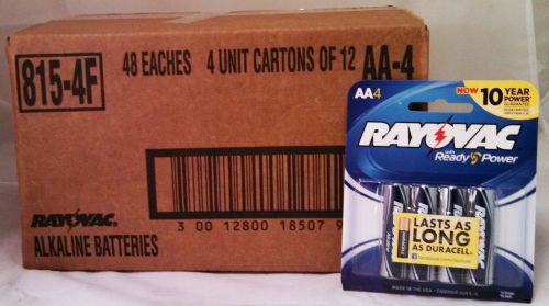 Rayovac Alkaline AA Batteries 4-Pack Retail Packs - Case of 48 &#034;Wholesale&#034;