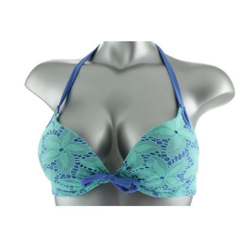 Victoria&#039;s Secret &#039;Gorgeous&#039; Aqua Crochet Pushup Bikini Top 36DD swimsuit bra