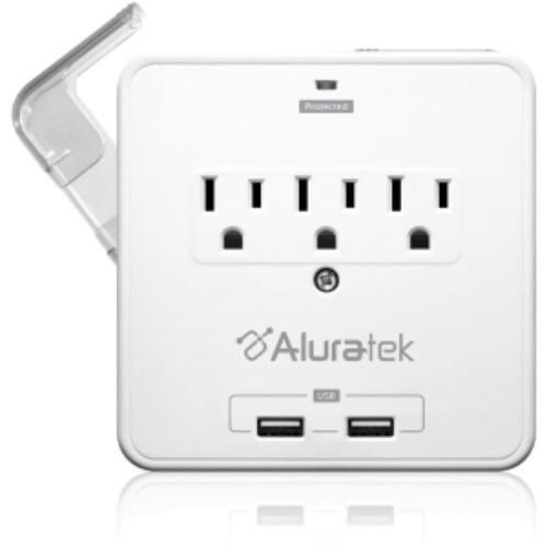 Aluratek mini surge dual usb charging station with holding trays for sale