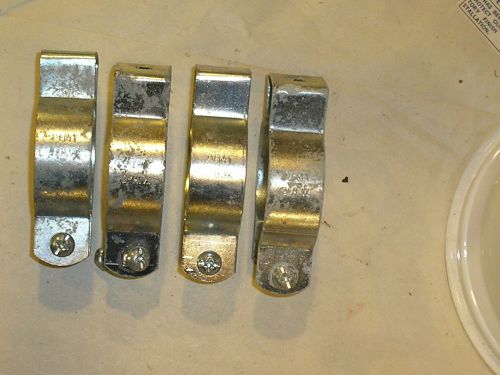 4 ea conduit hangers 2&#034; emt  for 2&#034; rigid or 2&#034; thinwall  w/ bolt &amp;nut for sale