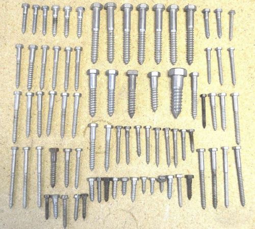 Lot of 75 ea Lag Bolts Assorted/Mixed Sizes Junk Drawer/Construction/House Hold