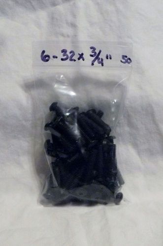 Button Head Socket Cap Screw / Alloy Steel / Black Oxide / #6-32 X 3/4&#034; / 50 pkg