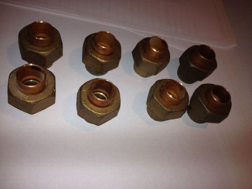 Lot Of 8 NIBCO  1/2 Copper 1/2&#034; x 1/2&#034; Union Fittings Copper Sweat NEW
