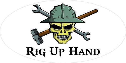 3 - Rig Up Hand Skull Oilfield Roughneck Hard Hat Helmet Sticker H304