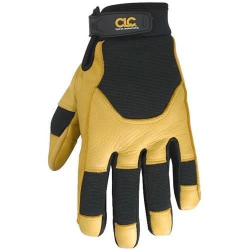 Custom Leathercraft 285m TG Deerskin Glove M, Black/Yellow