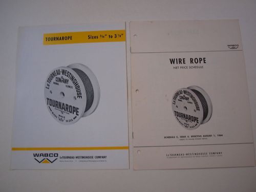 Letourneau-westinghouse wabco tournarope wire rope brochure mint &#039;62 scraper for sale