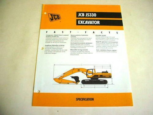 JCB JS330 Excavator Brochure