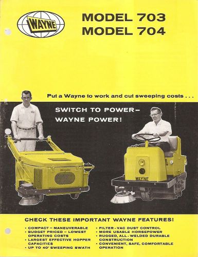 Equipment Brochure - Wayne - 703 704 - Power Sweeper - 1964 (E1406)