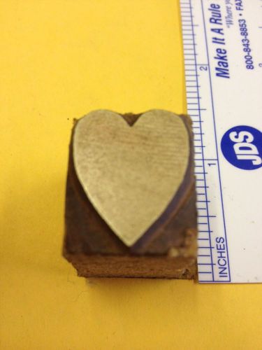 Vintage letterpress wood block, HEART