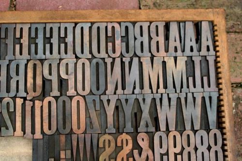 88pc Old Letterpress Printers Wood Type Complete Large Serif Clarendon Font