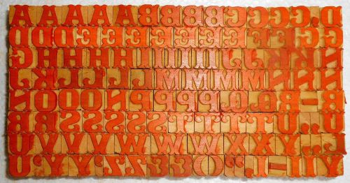 119 piece unique vintage letterpres wood wooden type printing blocks unused m296 for sale