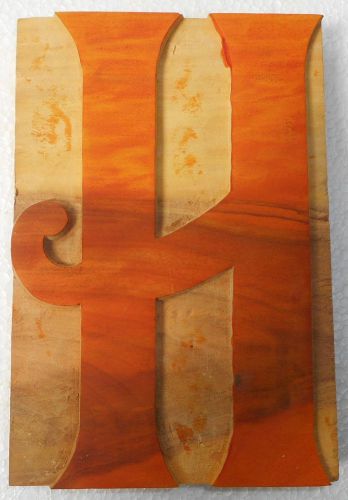 Letterpress Letter &#034;H&#034; Wood Type Printers Block Typography Collection.B895