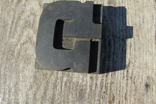 Vintage Letter G Letterpress Printer Wood Block 2 1/2&#034; X 2 1/4&#034; x 3/4&#034; Sides