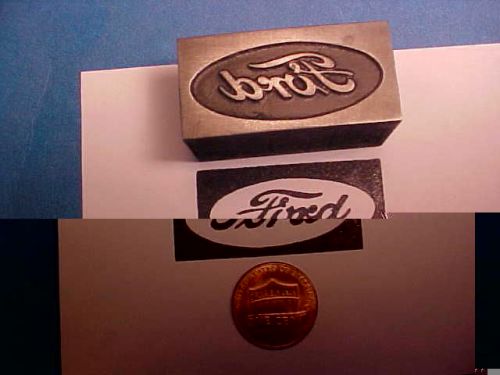 Letterpress printers block FORD Emblem Framed,Script,Logo,Model A T Motor Car Co