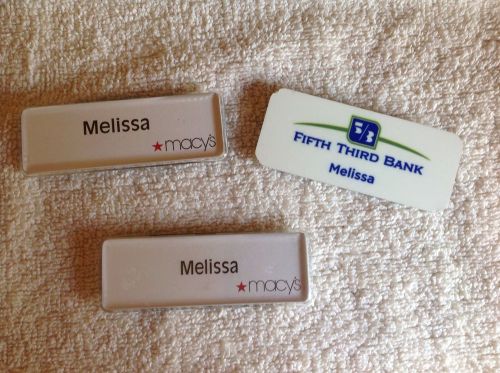Melissa Magnetic name tags lot of 3