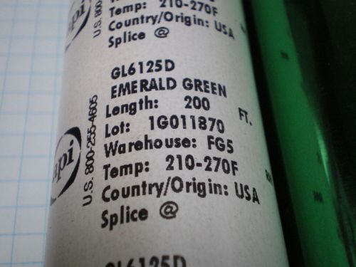 API GREEN  GL6125D STAMP STAMPING FOIL DP014100 200FT X 5 INCH ROLL  1/2 CORE