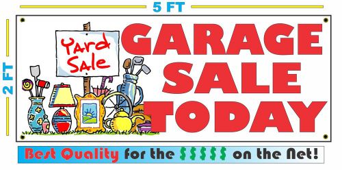 GARAGE SALE TODAY Banner Sign All Weather NEW Larger Size Full Color