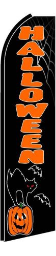 Halloween cat super feather sign flags 15&#039; swooper banners (2 pack) made in usa for sale