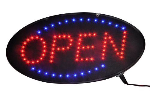 Flashing Neon Light Open Sign Oval Shaped Animated LED Business Coffee Bar
