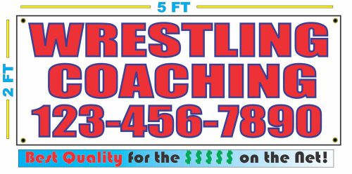 WRESTLING COACHING w CUSTOM PHONE Banner Sign NEW Best Quality for the $$$