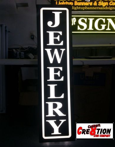 Led light box sign- jewelry 46&#034;x12, neon/banner alternative - window sign for sale