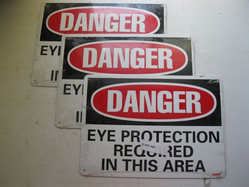 3 Danger Eye Protection Required In This Area Metal Aluminum Sign