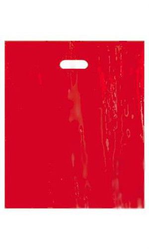 500 Bags Large Red Low Density Merchandise Bag with Die cut handles 15&#034; x 18&#034;x4&#034;