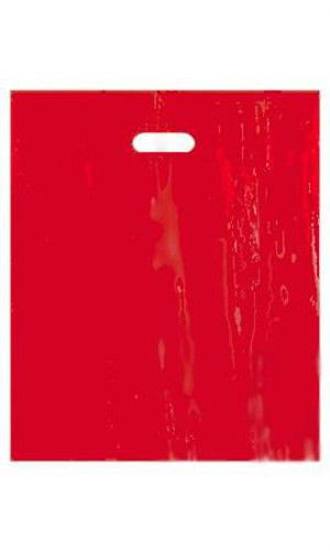 500 Bags Large Red Low Density Merchandise Bag with Die cut handles 15&#034; x 18&#034;x4&#034;