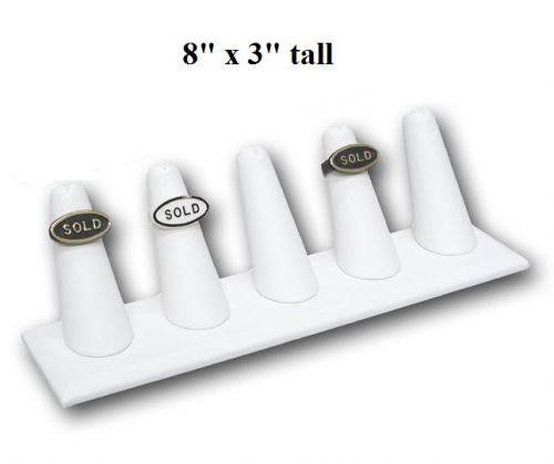 5 FINGERS RING DISPLAY WHITE LEATHERETTE RING DISPLAY SHOWCASE DISPLAY STAND