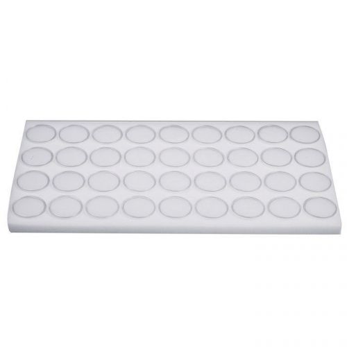 New 36 White Foam Gem Jars Gemstone Storage Display Tray Insert