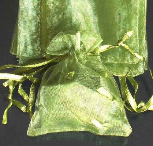 50x Solid Grass Green Organza Bag Pouch for NewYear Gift 12x17cm(4.5x6.5inch)