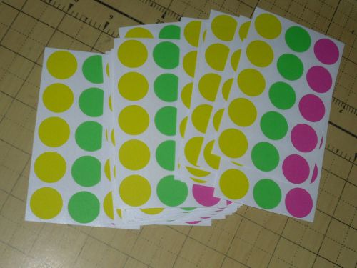 300 GARAGE YARD SALE RUMMAGE STICKERS PRICE LABEL NEON 3/4&#034; / SEE MY OTHER ITEMS