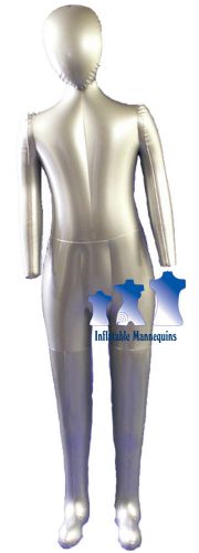 Inflatable Child Mannequin, Full-Size with head &amp; arms, Silver