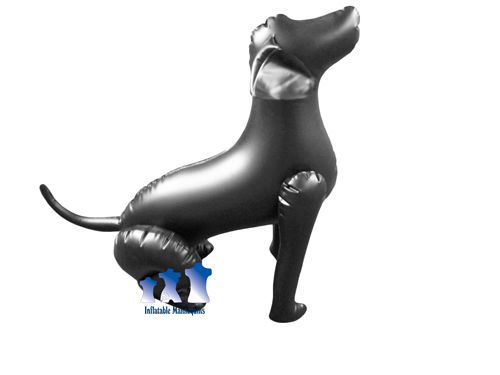 Inflatable mannequin, medium dog sitting, black for sale