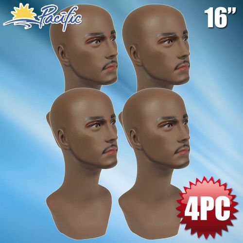Realistic plastic lifesize male mannequin head display wig hat glasses pdh-1 4pc for sale