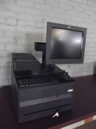Ibm surepos 700 point of sale system register monitor printer cash drawer aa626 for sale
