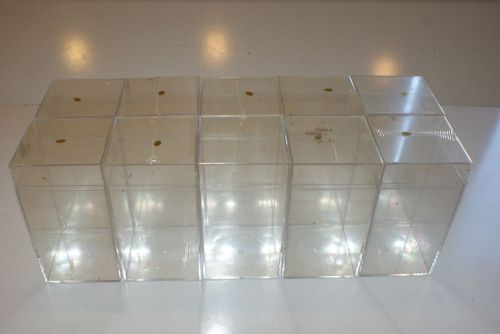 Lot of 10 Acrylic Lucite Plastic Clear Display Boxes 4x4x7 S#8