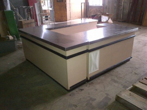 Checkout counter stainless steel top customer service area used store fixtures for sale