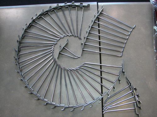 47 Slatwall hooks- USED- 5 lengths- Chrome plated- LOT 6