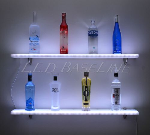 96” Floating Wall Shelf -LED Color Changing Lights -Great Rack Display Showcase!