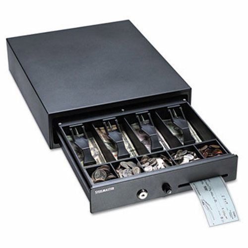 Compact Steel Cash Drawer, Disc Tumbler Lock, Black (MMF225104604)