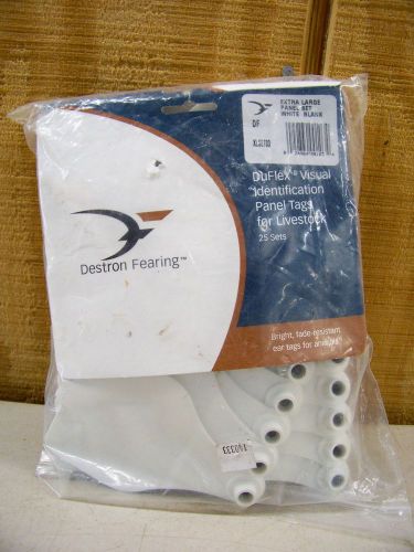 Deston Fearing Duflex Ear Tags Extra Large White Blank 25 Count New